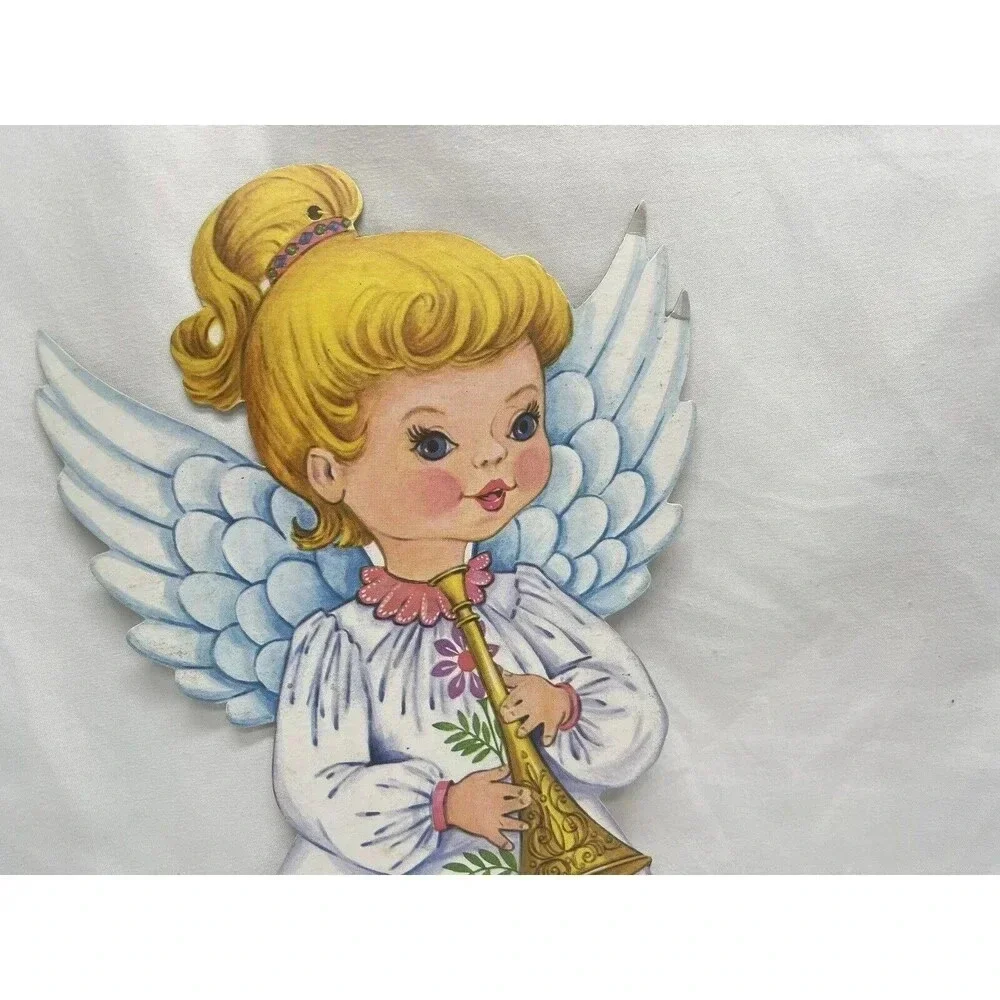 Vintage Artfaire Christmas Angel Die-Cut Wall Decoration